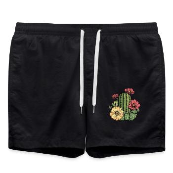 Cactus à fleurs - Short de bain - noir - Devant - AI Model Male 185 light (185cm)