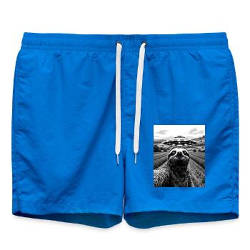 Faultier Selfie mit Alien UFO Lustiges Faultier - Badeshorts - Cobalt blue - Vorne