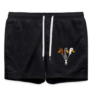 Three Ducks Zipper Duck Fans Duck Ducks - Swim Trunks - black - Front - AI Model Male 185 light (185cm)