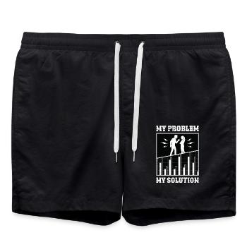 Statistician My Problem My Solution Pictogram Dad - Swim Trunks - black - Front - AI Model Male 185 light (185cm)