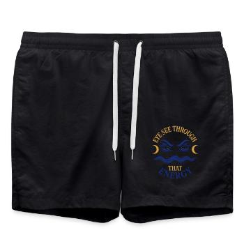 Evil Eye Spiritueller Schutz Mystische Mode - Badeshorts - Schwarz - Vorne - AI Model Male 185 light (185cm)