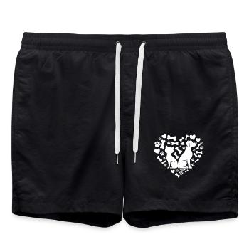 Dogs and Cats Love Design - Swim Trunks - black - Front - AI Model Male 185 light (185cm)