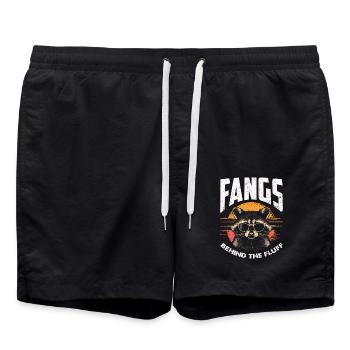 Drôle mignon raton laveur sauvage Mème - Short de bain - noir - Devant - AI Model Male 185 light (185cm)