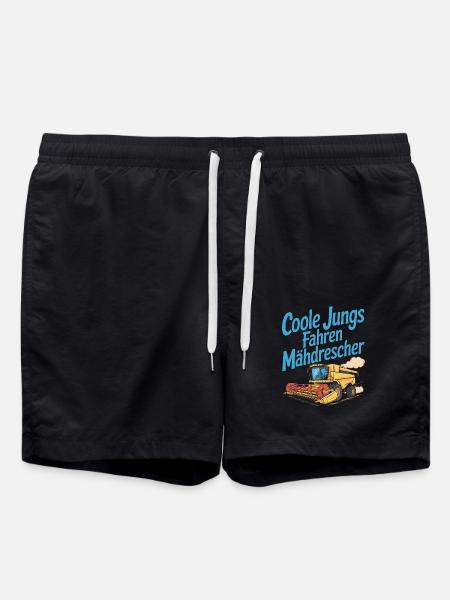 Cool guys conduisant une moissonneuse-batteuse - Short de bain - noir