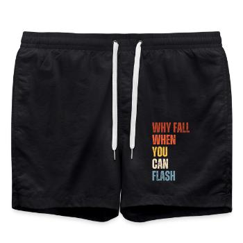 Pourquoi tomber quand on peut flasher des rochers - Short de bain - noir - Devant - AI Model Male 185 light (185cm)