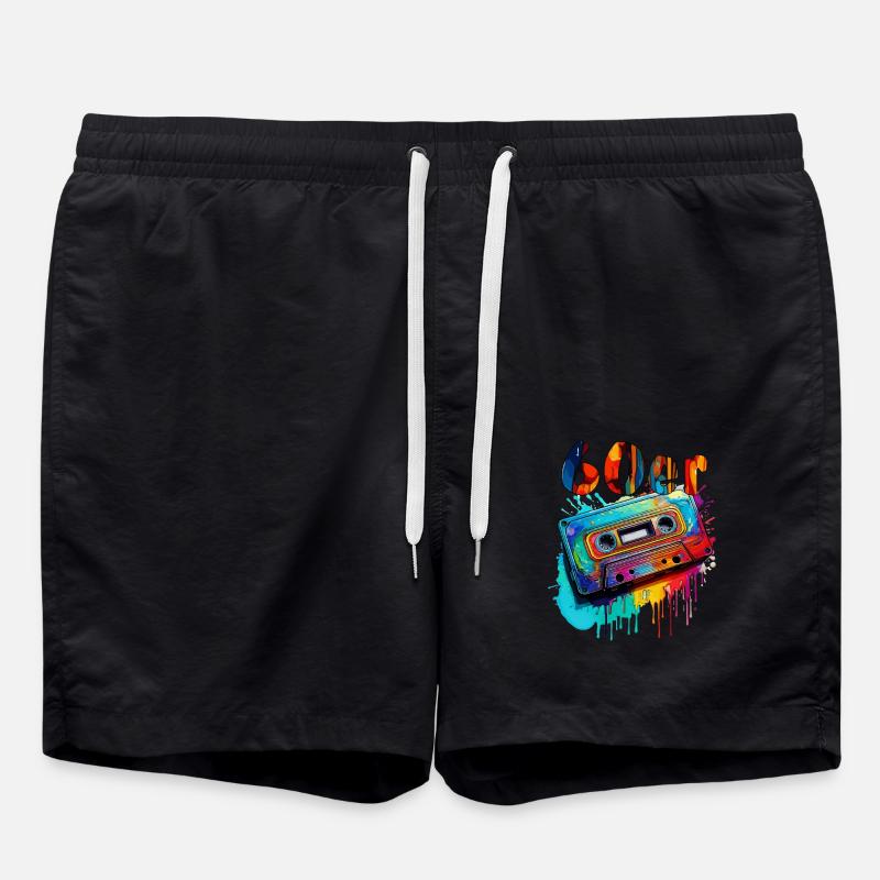 MUSIKKASETTE 60er - Badeshorts - Schwarz
