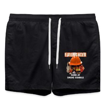 FIREFIGHTER COME AT SMOKE SIGNALS - Badeshorts - Schwarz - Vorne - AI Model Male 185 light (185cm)