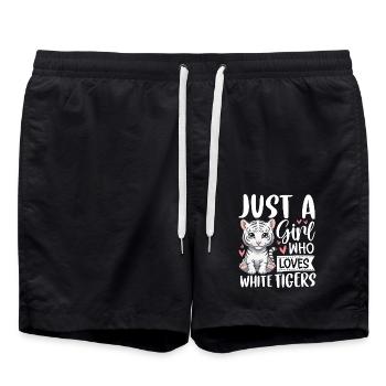 Juste une fille qui aime les tigres blancs - Short de bain - noir - Devant - AI Model Male 185 light (185cm)