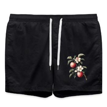 Apfel - Badeshorts - Schwarz - Vorne - AI Model Male 185 light (185cm)