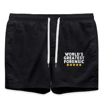 Der größte Forensiker der Welt Lustiger Forensiker - Badeshorts - Schwarz - Vorne - AI Model Male 185 light (185cm)