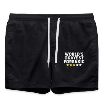 Worlds Okayest Forensic Drôle Scène de crime Forensic - Short de bain - noir - Devant - AI Model Male 185 light (185cm)