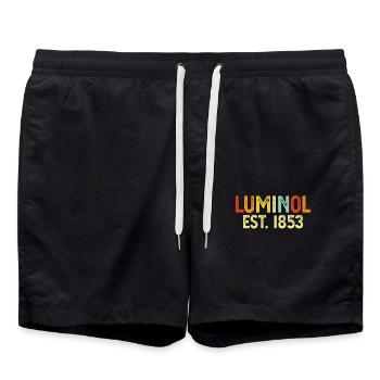 Luminol Est 1853 Scène de crime rétro Funny forensics - Short de bain - noir - Devant - AI Model Male 185 light (185cm)