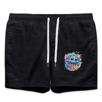 OVNI dans une mer de fleurs - Short de bain - noir - Devant - AI Model Male 185 light (185cm)