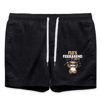 Sloth Florian - Swim Trunks - black - Front - AI Model Male 185 light (185cm)