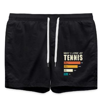 Why I lose at tennis Humorous table - Swim Trunks - black - Front - AI Model Male 185 light (185cm)
