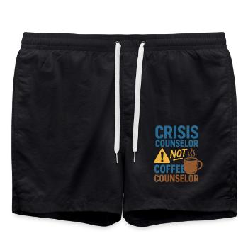 The social worker supports the psychological - Swim Trunks - black - Front - AI Model Male 185 light (185cm)