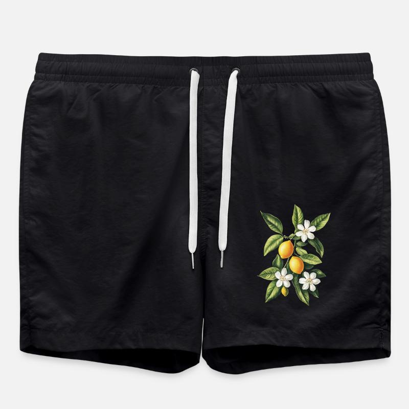 Zitrone - Badeshorts - Schwarz
