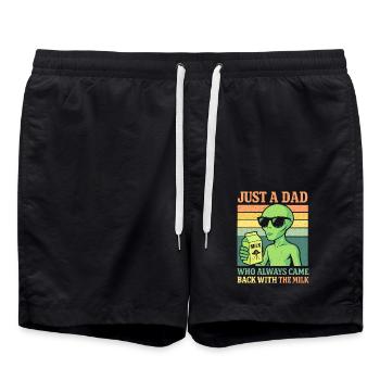 Nur ein Vater, der immer zurückkam, Außerirdischer Papa - Badeshorts - Schwarz - Vorne - AI Model Male 185 light (185cm)