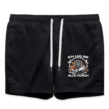 Ich leg sie alle flach Holzfäller Waldarbeiter - Badeshorts - Schwarz - Vorne - AI Model Male 185 light (185cm)