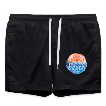 Hello Summer Beach - Swim Trunks - black - Front - AI Model Male 185 light (185cm)