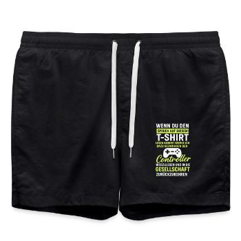 Controller Gaming Saying - Swim Trunks - black - Front - AI Model Male 185 light (185cm)
