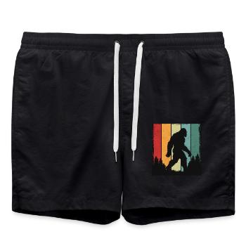 Bigfoot Rétro Forêt Vintage - Short de bain - noir - Devant - AI Model Male 185 light (185cm)