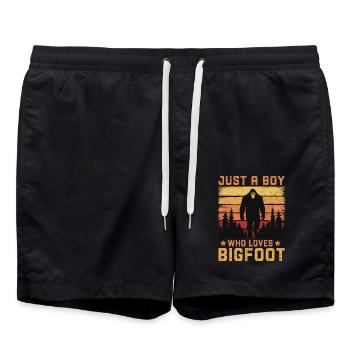 Juste un garçon qui aime le Bigfoot - Short de bain - noir - Devant - AI Model Male 185 light (185cm)