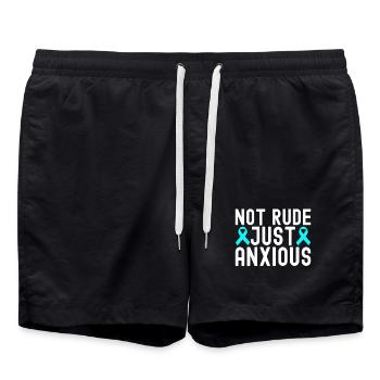 Anxiety disorder Anxiety disorder - Swim Trunks - black - Front - AI Model Male 185 light (185cm)