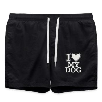 J’aime mon chien – Heart Design - Short de bain - noir - Devant - AI Model Male 185 light (185cm)