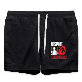 Escrima Arnis Arts Martiaux Respect Le Bâton - Short de bain - noir - Devant - AI Model Male 185 light (185cm)