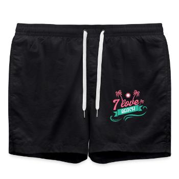 J’aime le design d’été cool de la plage - Short de bain - noir - Devant - AI Model Male 185 light (185cm)