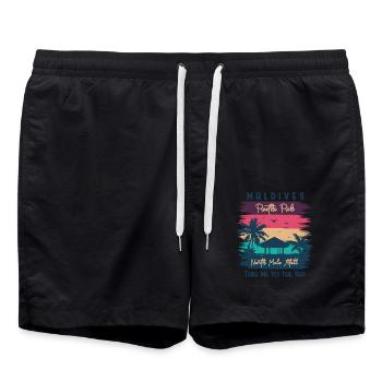 Maldives Beach Paradise - Short de bain - noir - Devant - AI Model Male 185 light (185cm)