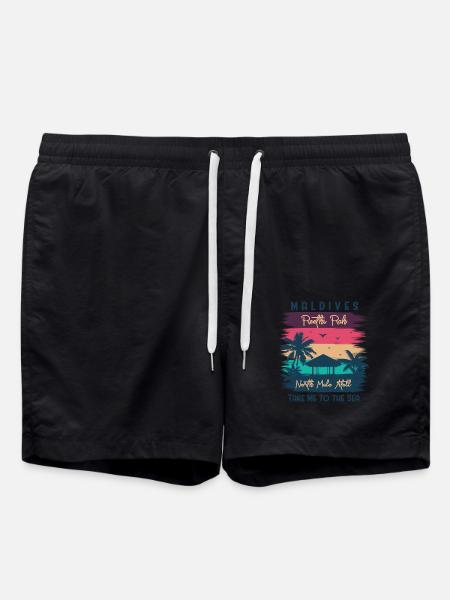 Maldives Beach Paradise - Swim Trunks - black