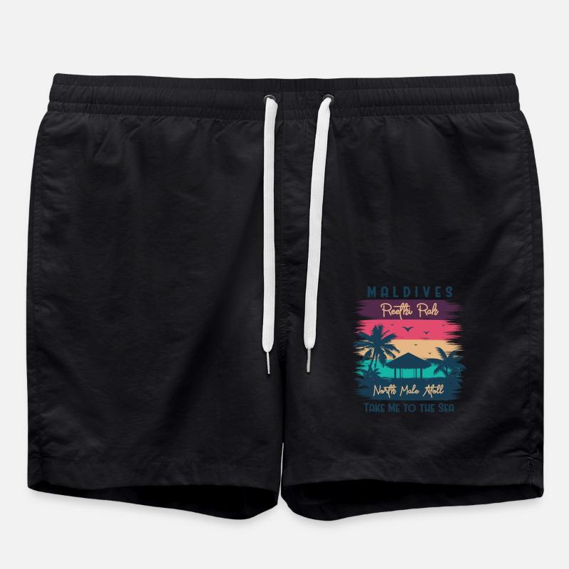Maldives Beach Paradise - Swim Trunks - black