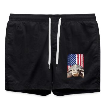 Einige Beste Freunde Sagen Nie Ein Wort, Sulcata - Badeshorts - Schwarz - Vorne - AI Model Male 185 light (185cm)