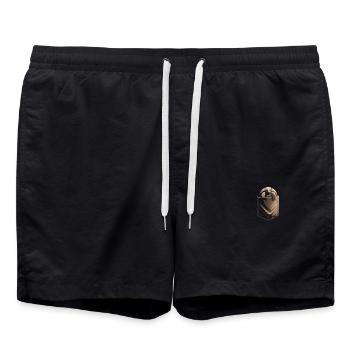 Einige Beste Freunde Sagen Nie Ein Wort, Sulcata - Badeshorts - Schwarz - Vorne - AI Model Male 185 light (185cm)