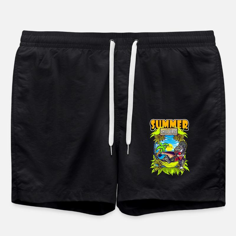 Summer Chill Vibes Gorilla - Short de bain - noir