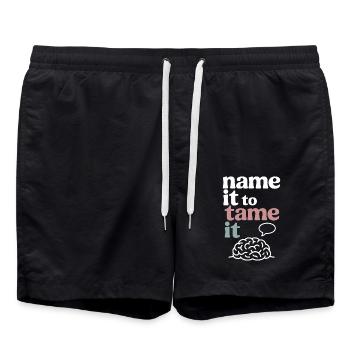 Therapy Affirmation Mindfulness Quote Feelings - Swim Trunks - black - Front - AI Model Male 185 light (185cm)
