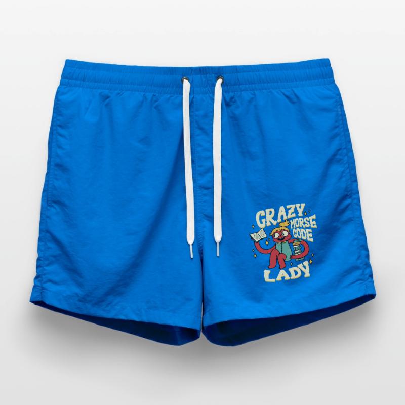 Morsecode Crazy Morse Code Lady Short de bain