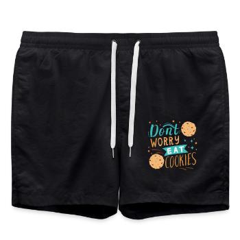 Ne vous inquiétez pas et mangez des biscuits - Short de bain - noir - Devant - AI Model Male 185 light (185cm)