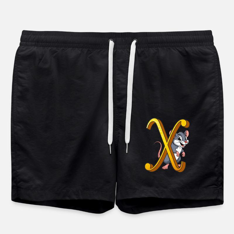 LETTER X - Swim Trunks - black