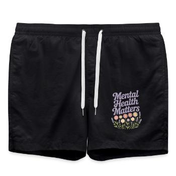Mental Health matters - Badeshorts - Schwarz - Vorne - AI Model Male 185 light (185cm)