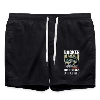 Broken Parachute No Strings Attached Abenteuer - Badeshorts - Schwarz - Vorne - AI Model Male 185 light (185cm)