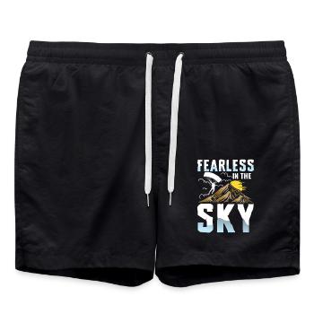 Furchtlos Am Himmel Paragliding Abenteuer - Badeshorts - Schwarz - Vorne - AI Model Male 185 light (185cm)