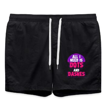 Morsecode Morse Code Dots And Dashes - Badeshorts - Schwarz - Vorne - AI Model Male 185 light (185cm)