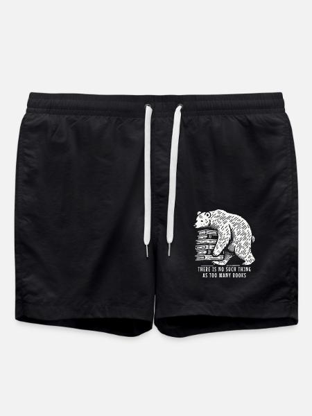 Lustiger bücherliebhaber bär statement für buchfan - Badeshorts - Schwarz