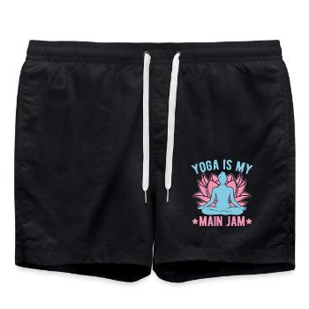 Le yoga est ma confiture principale Funny Yoga - Short de bain - noir - Devant - AI Model Male 185 light (185cm)