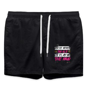 Jamais trop vieux Schlammlauf Mud Run Muddy Race - Short de bain - noir - Devant - AI Model Male 185 light (185cm)