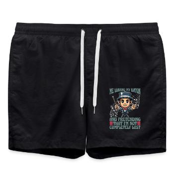 Music Director Me Waving My Baton Music Education - Swim Trunks - black - Front - AI Model Male 185 light (185cm)