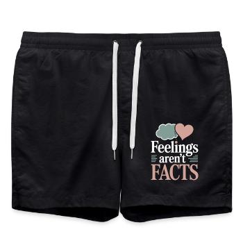 Therapy Affirmation Mindfulness Quote Feelings - Swim Trunks - black - Front - AI Model Male 185 light (185cm)